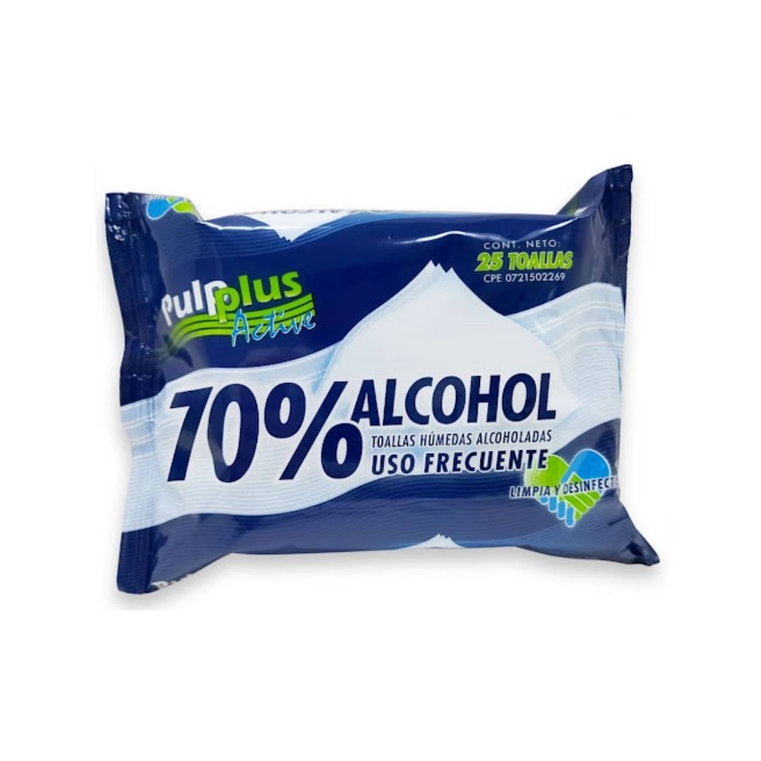 TOALLITAS HUMEDAS ALCOHOL X 25 UND (PULPLUS ACTIVE)